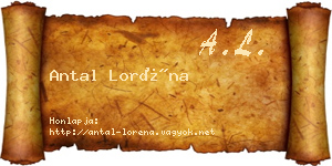 Antal Loréna névjegykártya